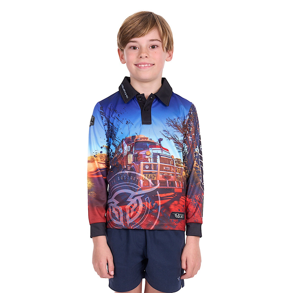 Bullzye Boy's Road Train Long Sleeve Fishing Shirt - Multi