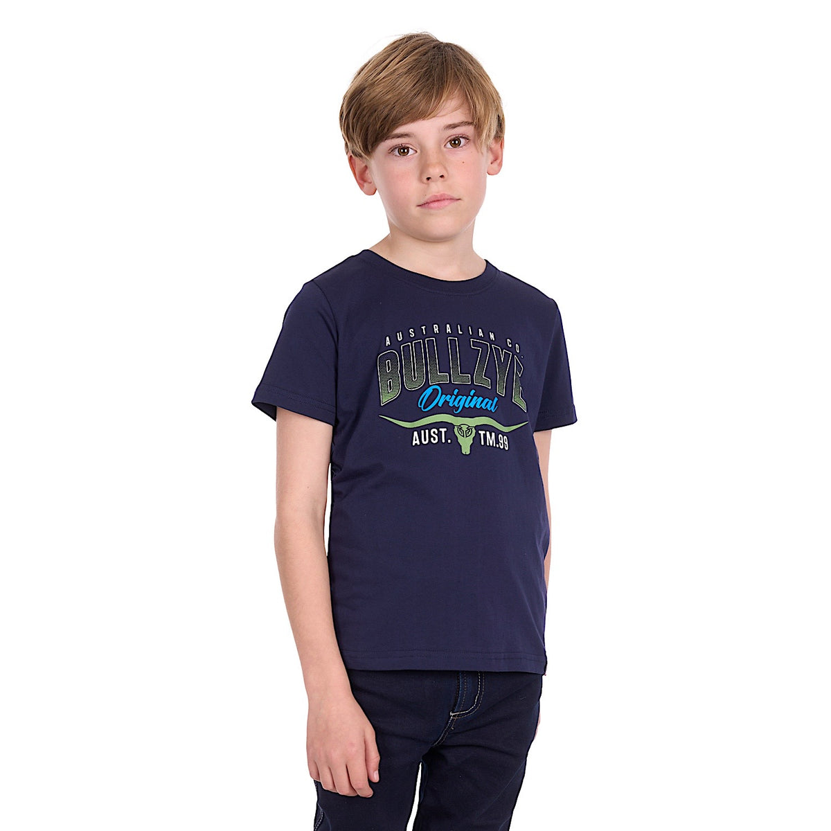 Bullzye Boy's Original T Shirt - Navy