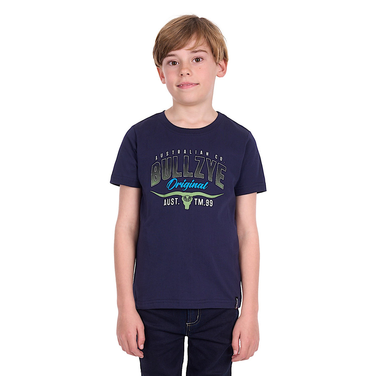 Bullzye Boy's Original T Shirt - Navy