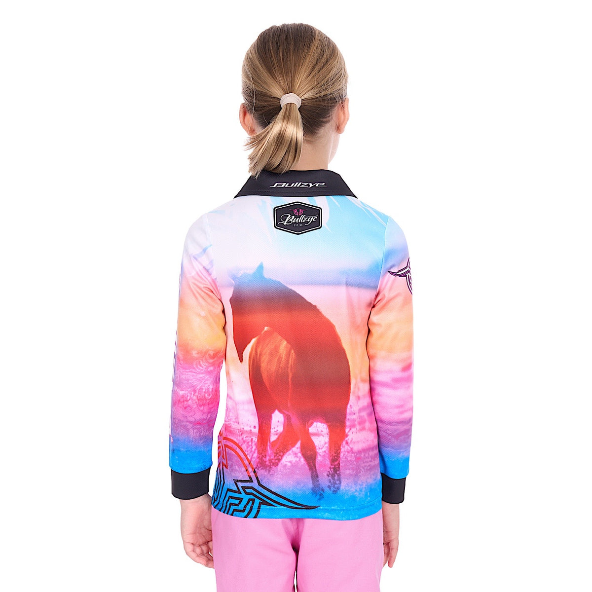 Bullzye Girl's Gallop Long Sleeve Fishing Shirt - Pink Multi