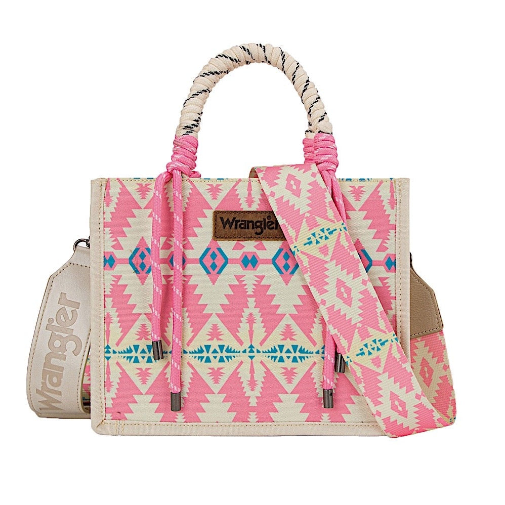 X5S2901BAG_Wrangler Southwestern Rope Handle Bag -pink