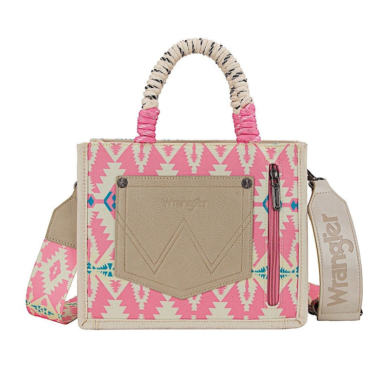 X5S2901BAG_Wrangler Southwestern Rope Handle Bag -pink