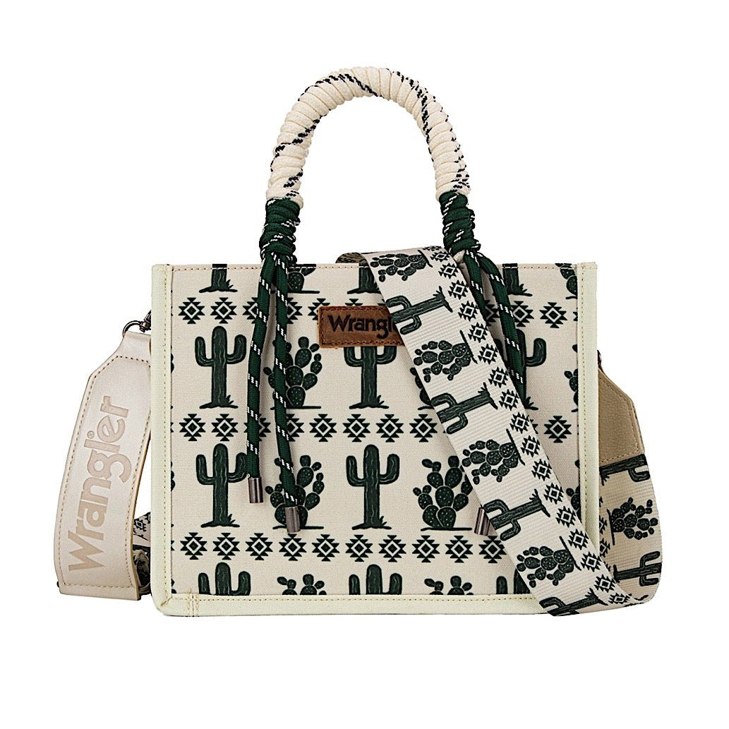X5S2901BAG_Wrangler Southwestern Rope Handle Bag - beige cactus