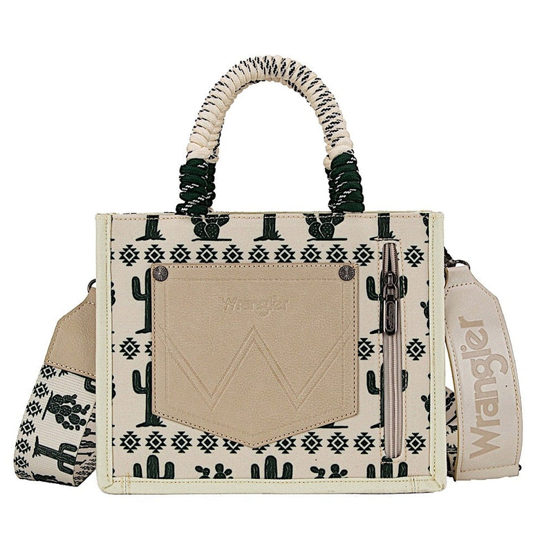 X5S2901BAG_Wrangler Southwestern Rope Handle Bag - beige cactus