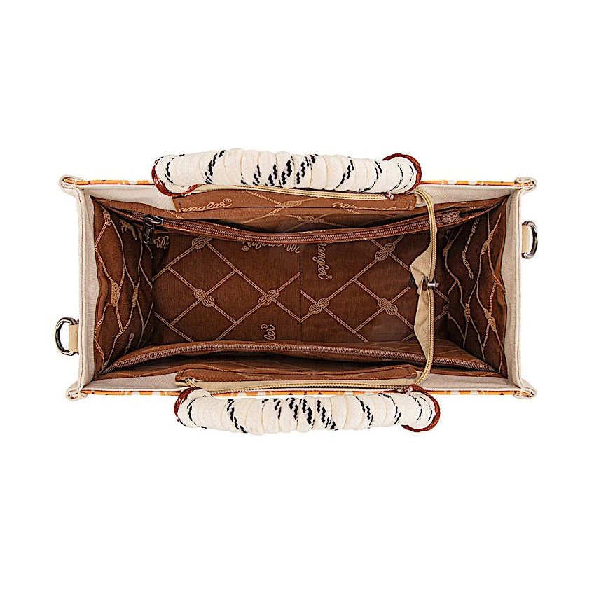 X5S2901BAG_Wrangler Southwestern Rope Handle Bag - Mocha