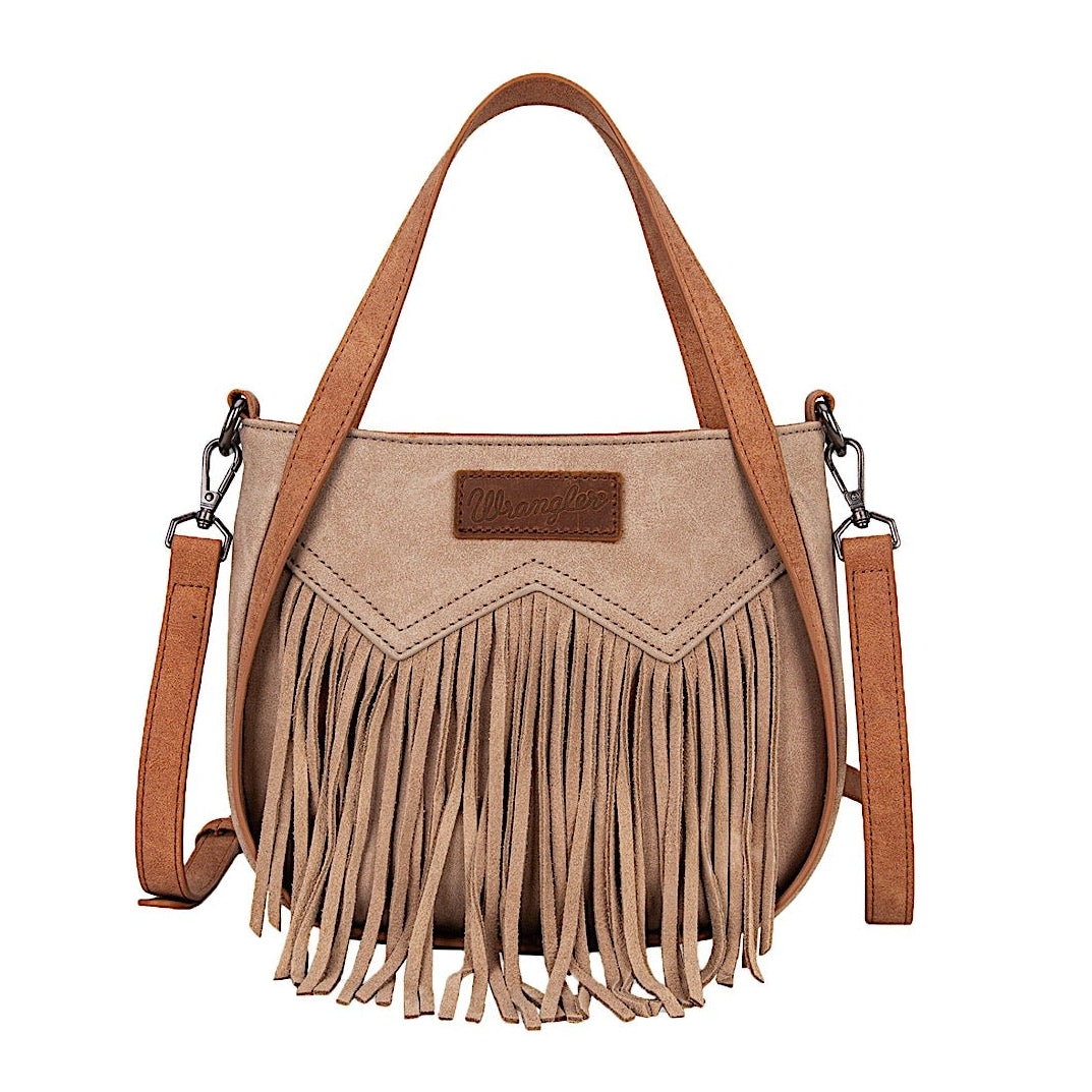 X5S2902BAG_Wrangler Two Tone Fringe Bag - Camel
