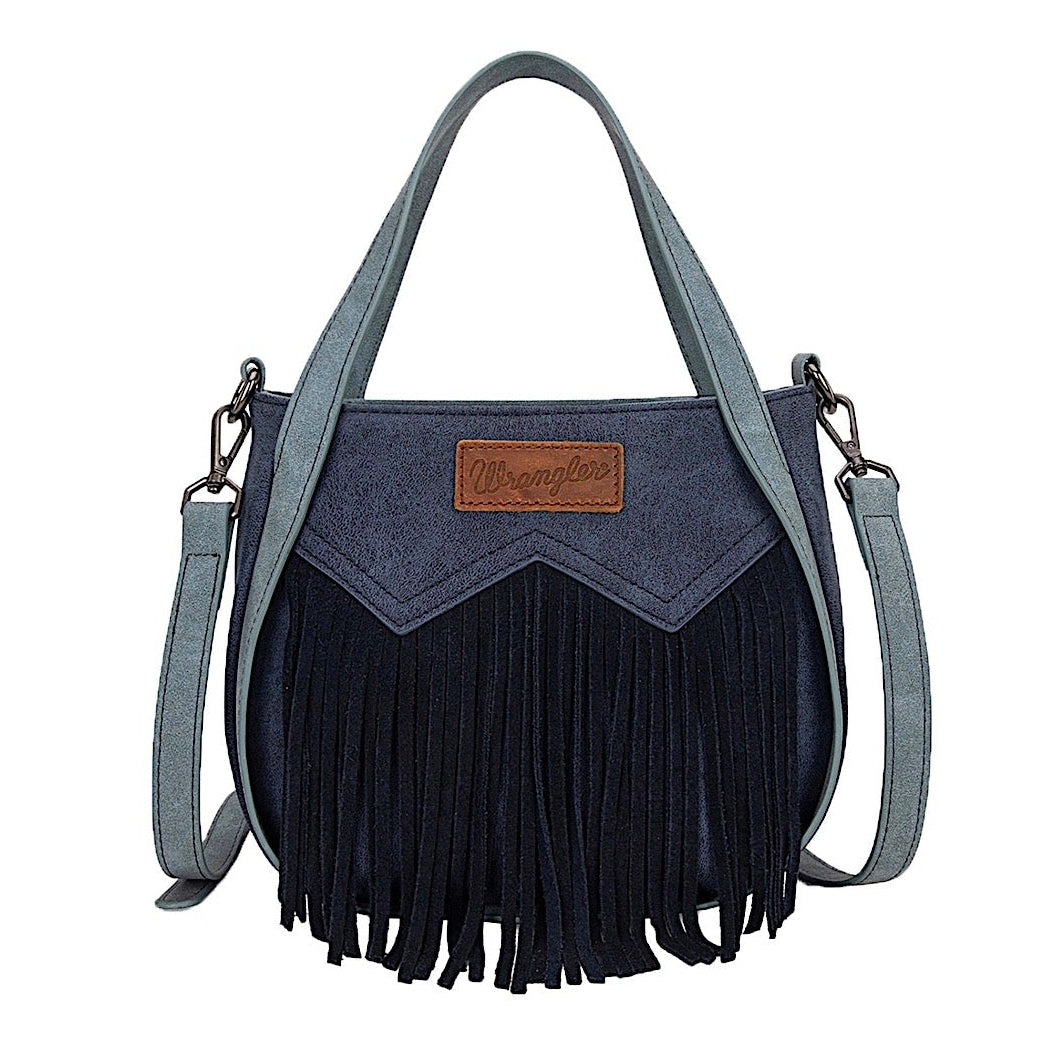 X5S2902BAG_Wrangler Two Tone Fringe Bag - Blue