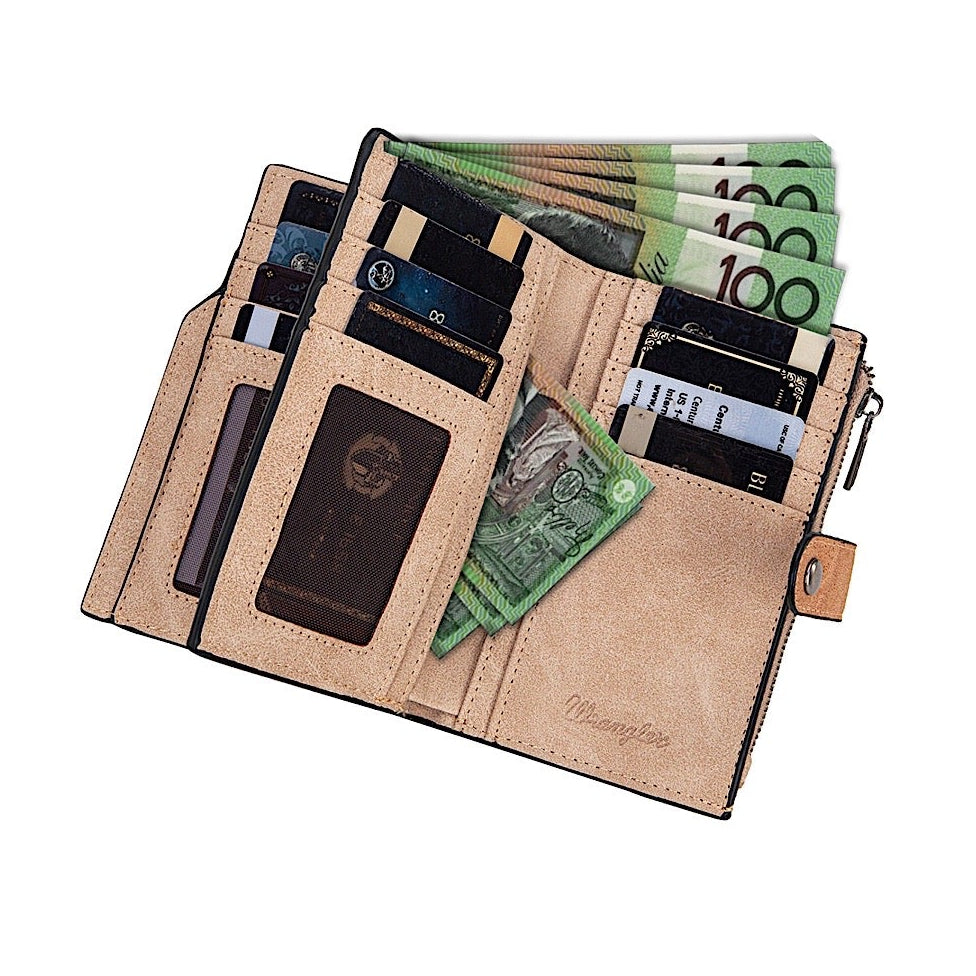 X5S2903WLT-Wrangler W Stitch Wallet - Camel