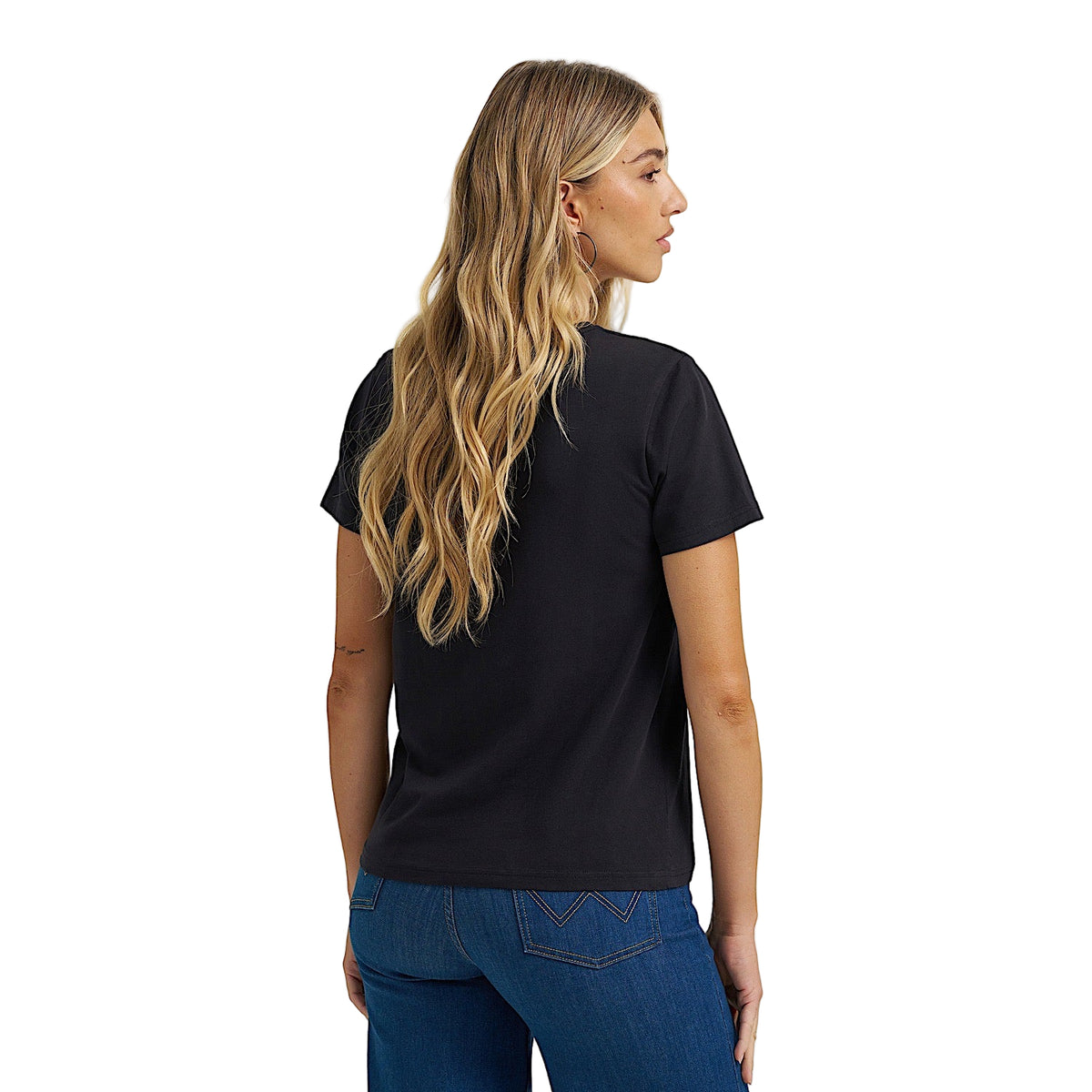 Wrangler X Lainey Wilson Womens Regular Fit Moon T-Shirt - Black