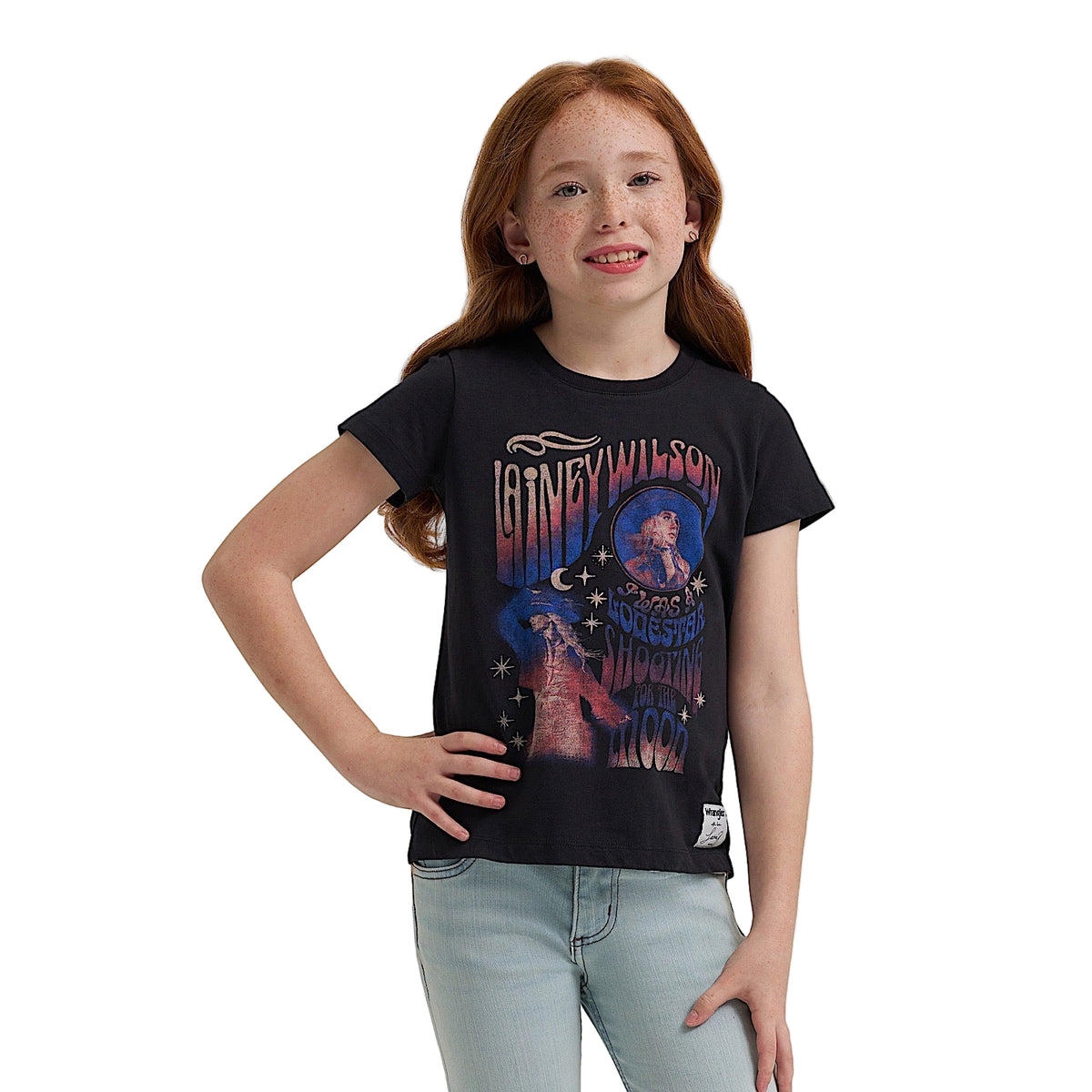 Wrangler X Lainey Wilson Girls Moon T Shirt - Black