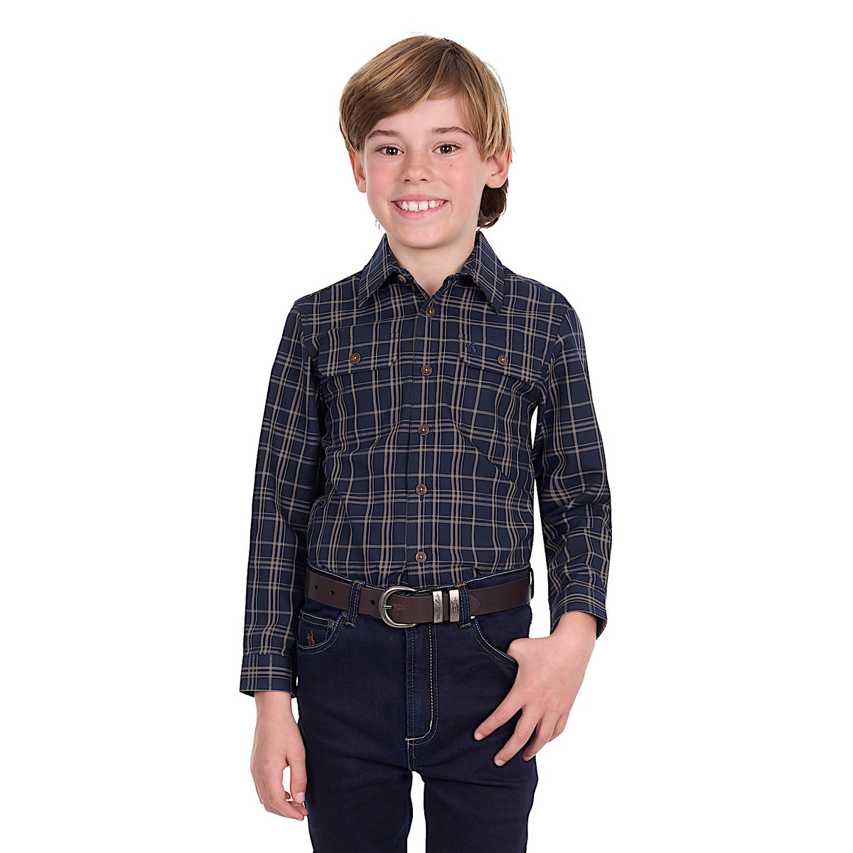 Thomas Cook Boy’s Adam Shirt - Navy / Tan