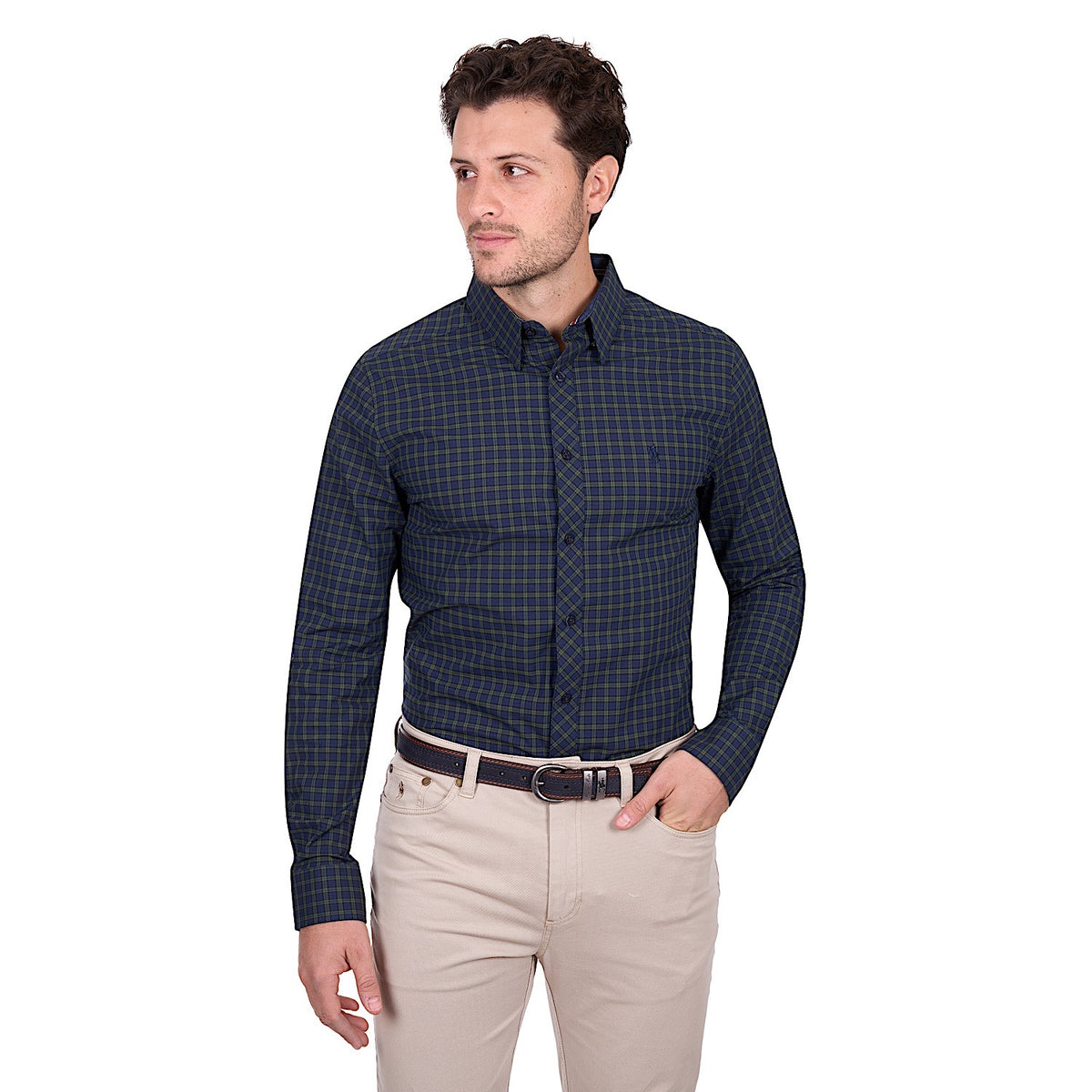 Thomas Cook Men’s Charles Tailored Shirt - Navy / Green