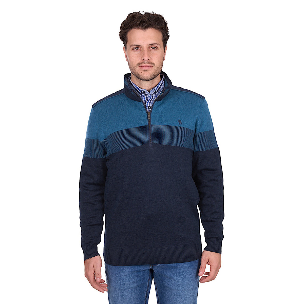 Thomas Cook Men’s Jerry 1/4 Zip Jumper - Navy / Petrol