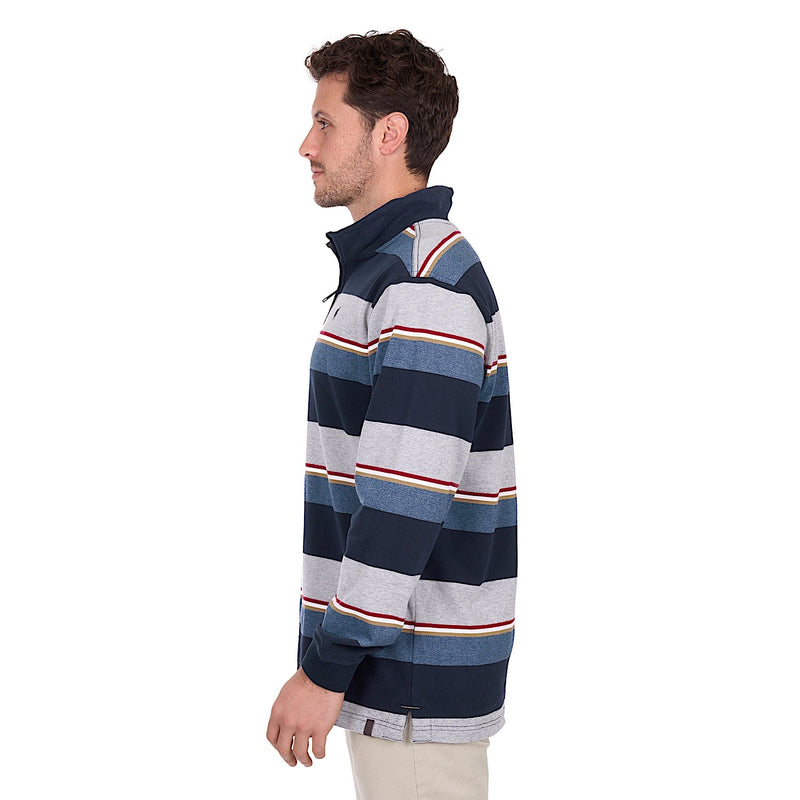 Thomas Cook Men’s Nathan 1/4 Zip Rugby - Navy / Grey Marle