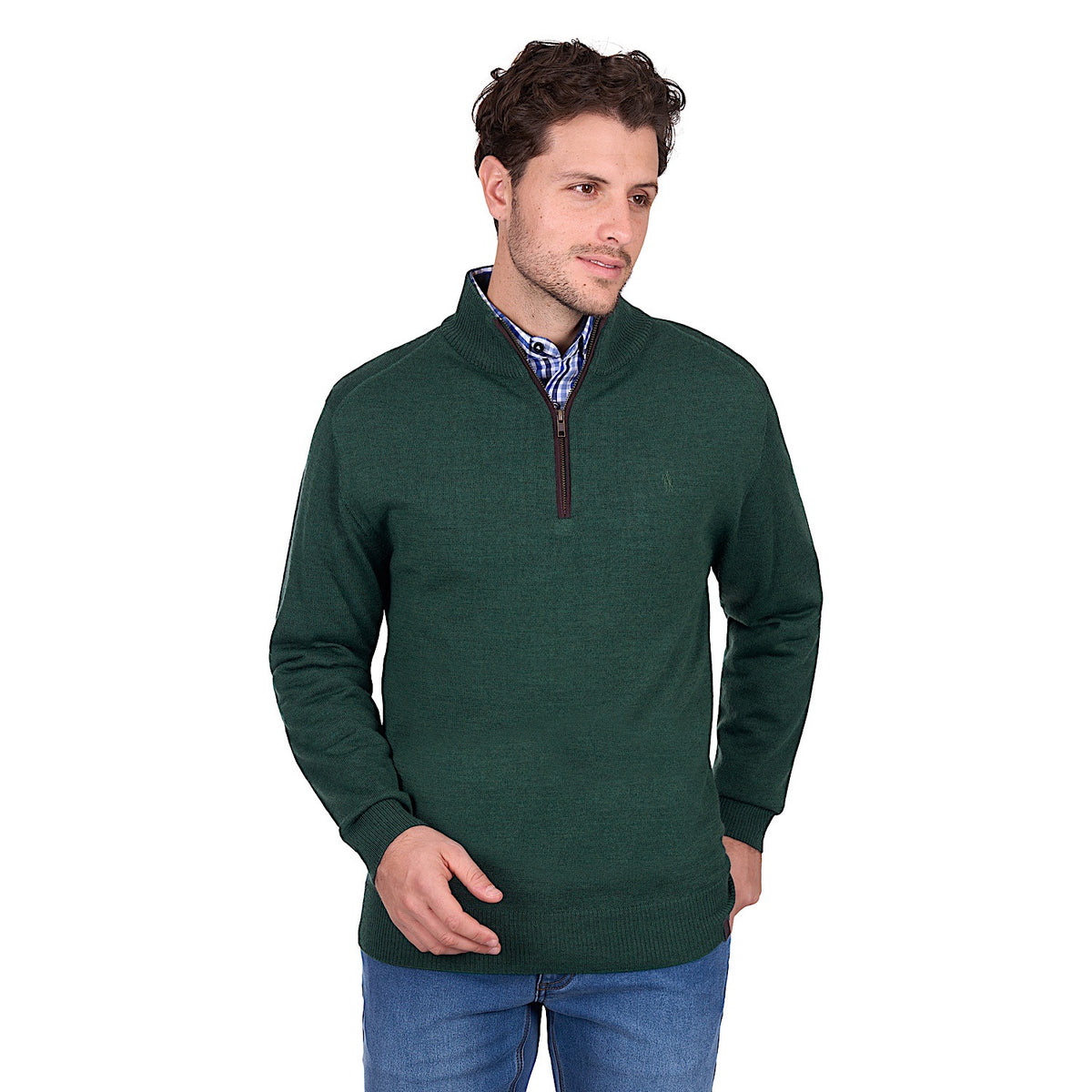 Thomas Cook Men’s Ray 1/4 Zip Jumper - Olive Marle