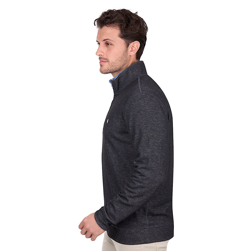 Thomas Cook Men’s Vic Reversible 1/4 Zip Jumper - Black / Oat Marle
