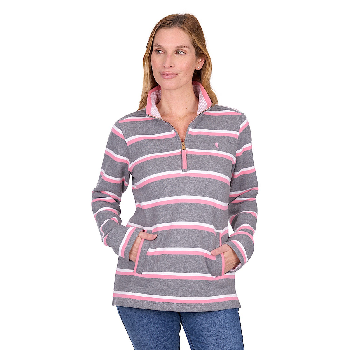 Thomas Cook Women’s Jane 1/4 Zip Rugby - Charcoal Marle