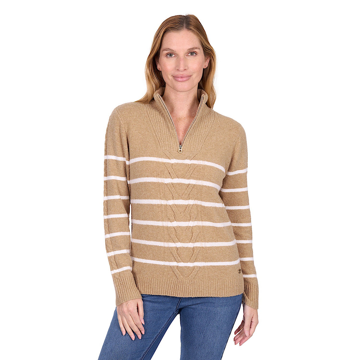 Thomas Cook Women’s Luna 1/4 Zip Jumper - Tan Marle