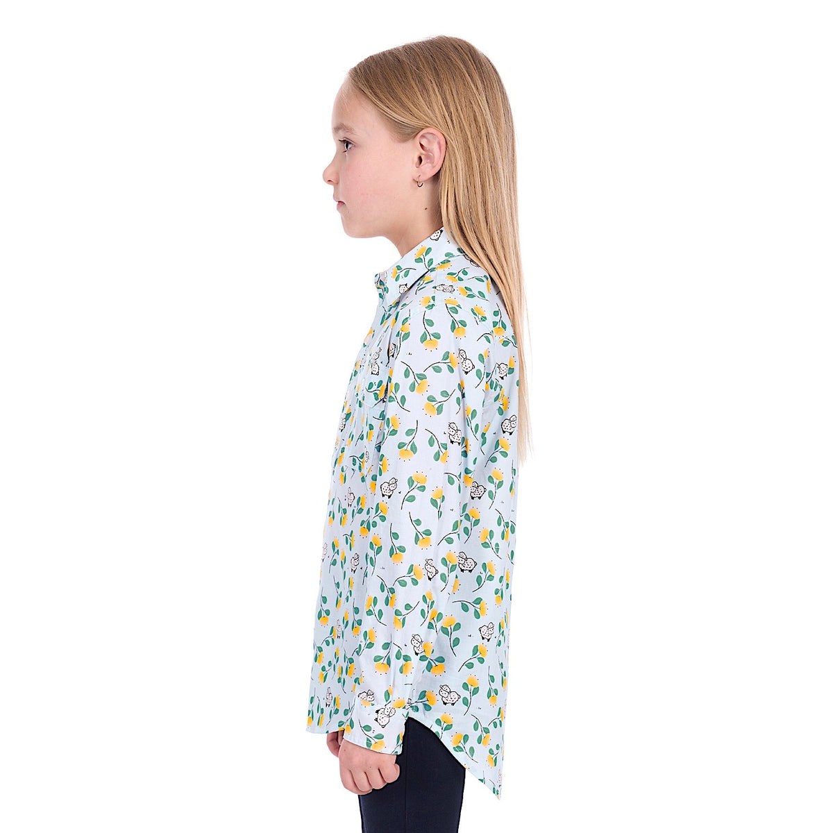Hard Slog Girl’s Suzie 1/2 Placket Shirt - Light Blue