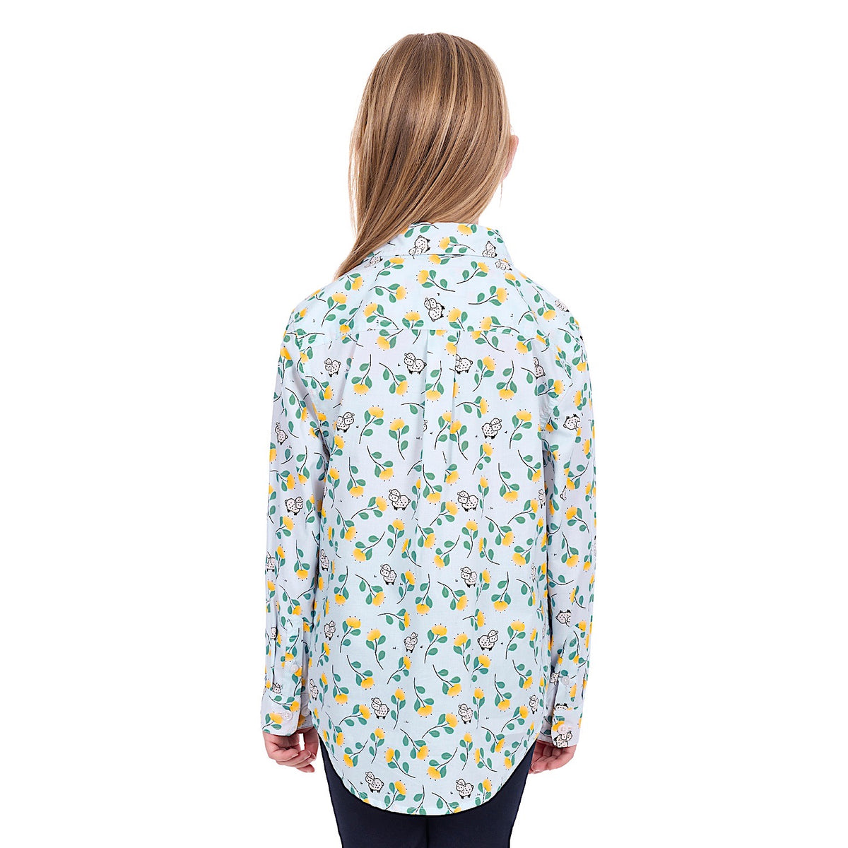 Hard Slog Girl’s Suzie 1/2 Placket Shirt - Light Blue