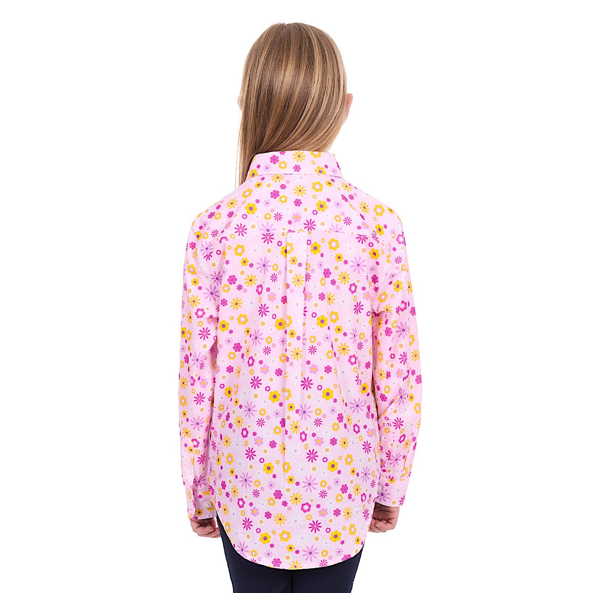 Hard Slog Girl’s Daisy 1/2 Placket Shirt - Pink