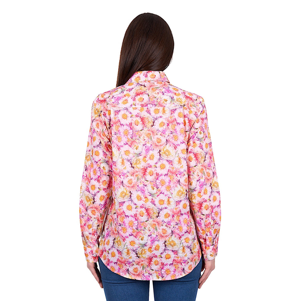 Hard Slog Women’s Samira 1/2 Placket Shirt - Pink/Yellow