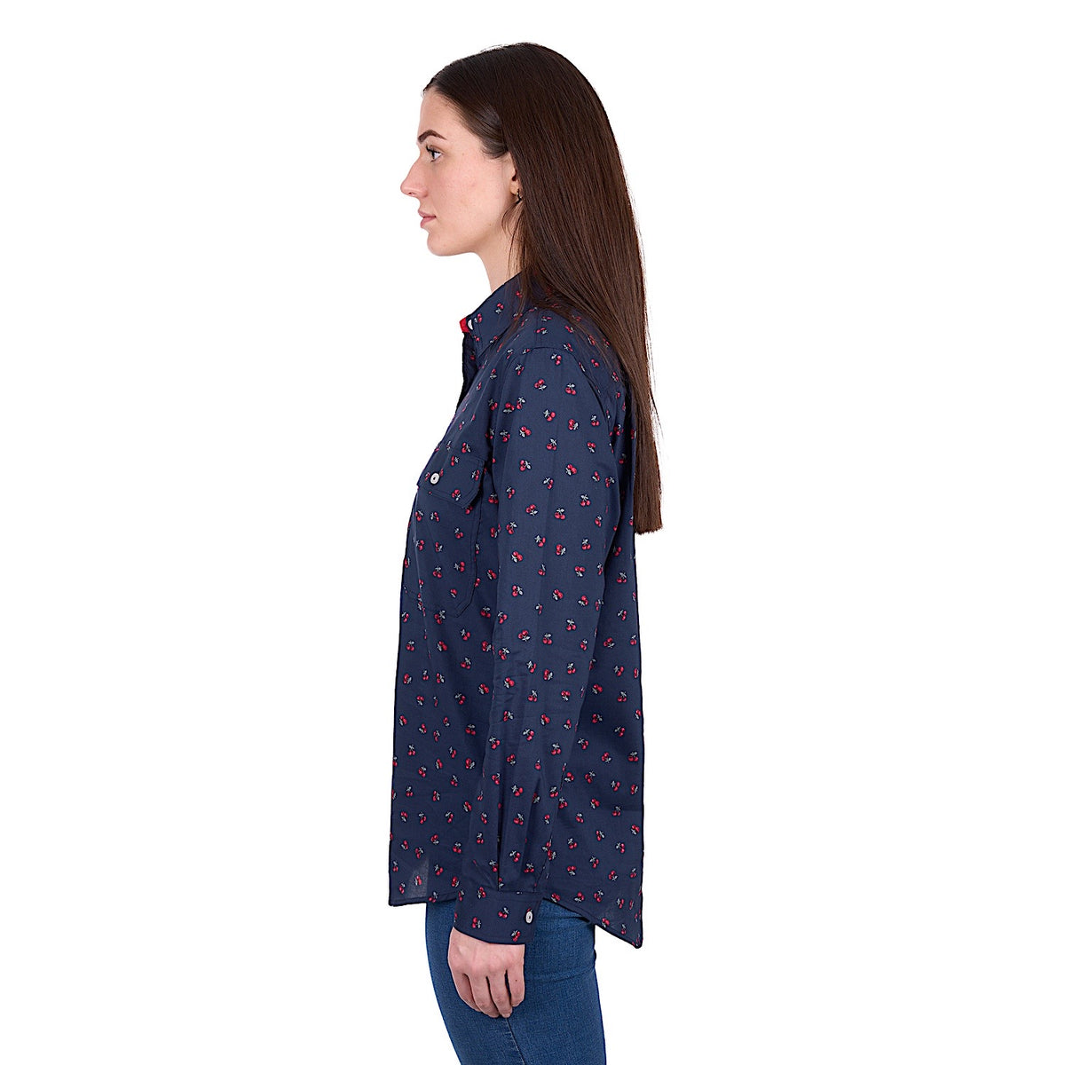 Hard Slog Women’s Cherry 1/2 Placket Shirt - Dark Navy