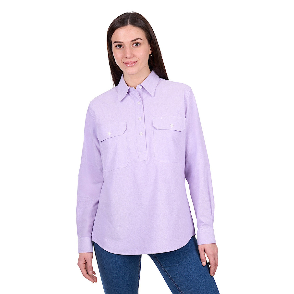 Hard Slog Women's Ginny 1/2 Placket Shirt - Lavender