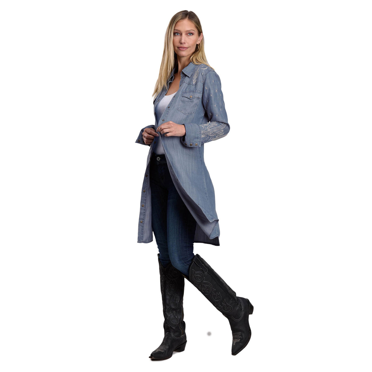 Stetson Women's Lavish Emblem Shirt Dress - Denim