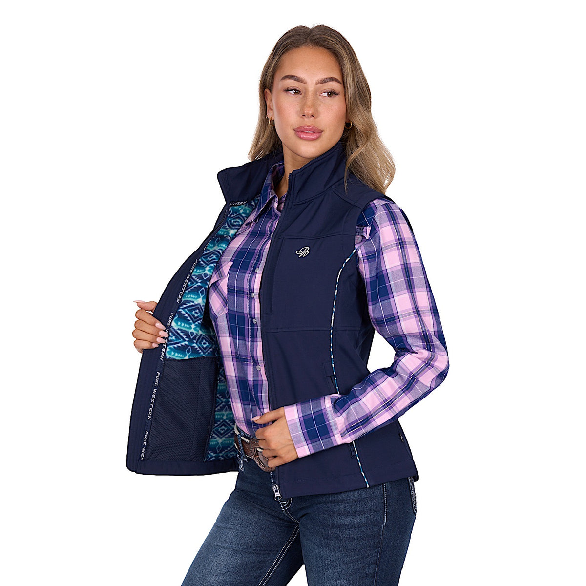 Pure Western Women’s Corine Softshell Vest - Navy