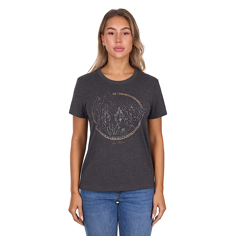 Pure Western Women’s Destiny T-Shirt - Charcoal Marle