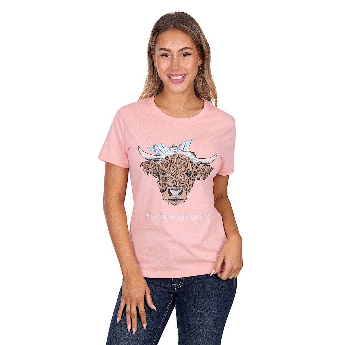 Pure Western Women’s Estelle T-Shirt - Peach