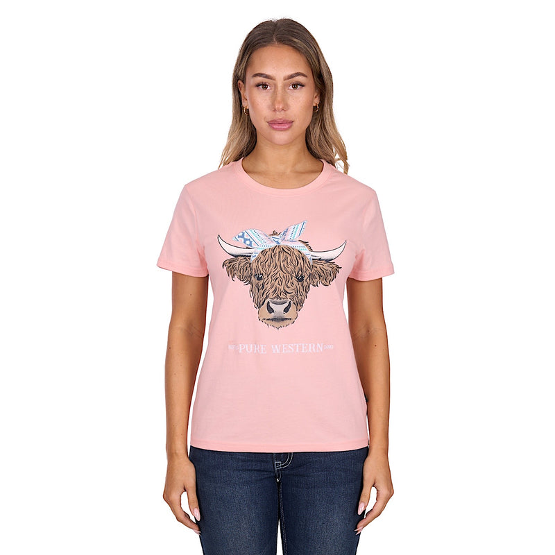 Pure Western Women’s Estelle T-Shirt - Peach
