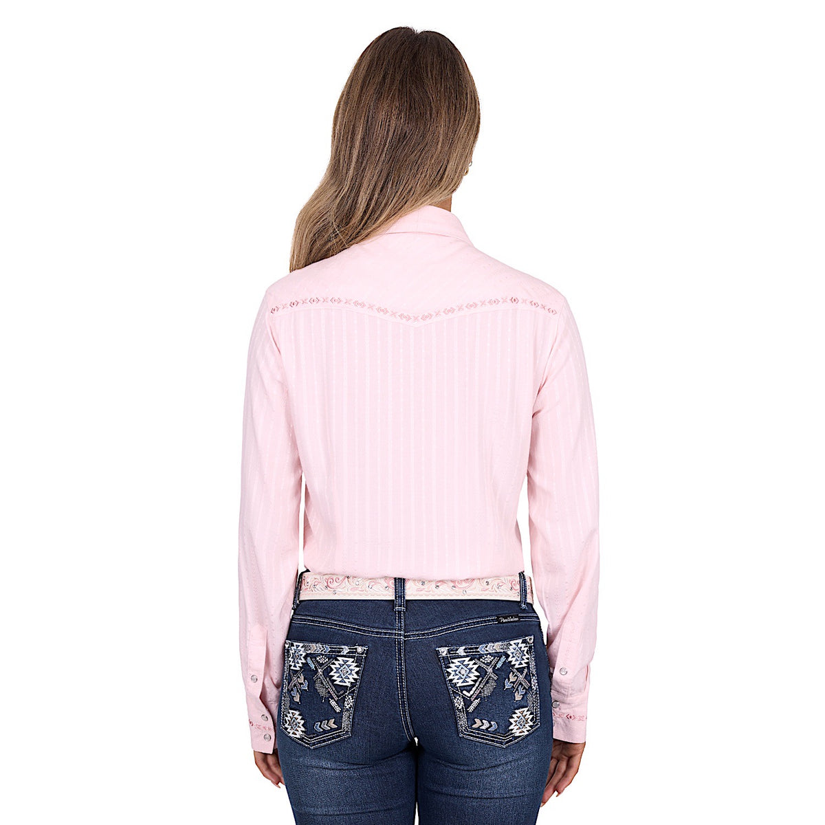 Pure Western Women’s Evelyn Western Long Sleeve Shirt - Blush