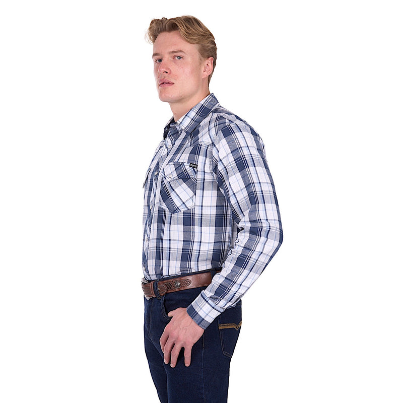 Pure Western Men’s Billy Shirt - Navy/White