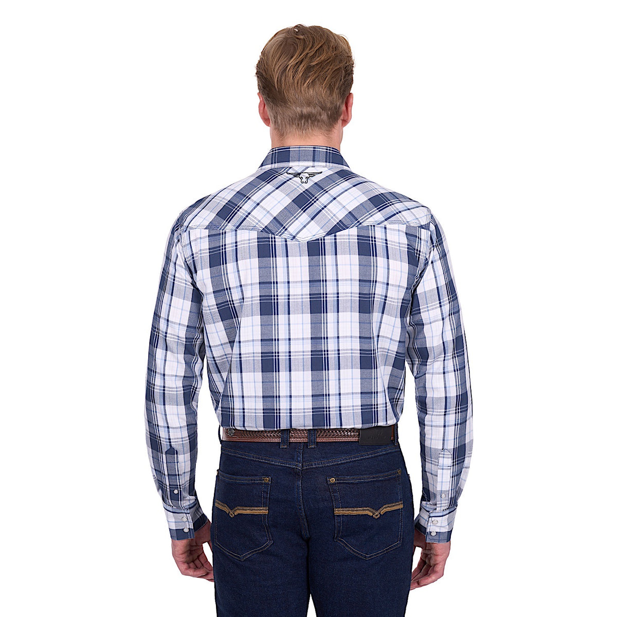 Pure Western Men’s Billy Shirt - Navy/White