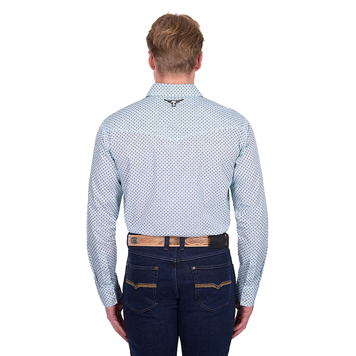 Pure Western Men’s Gerald Shirt - Green/Navy