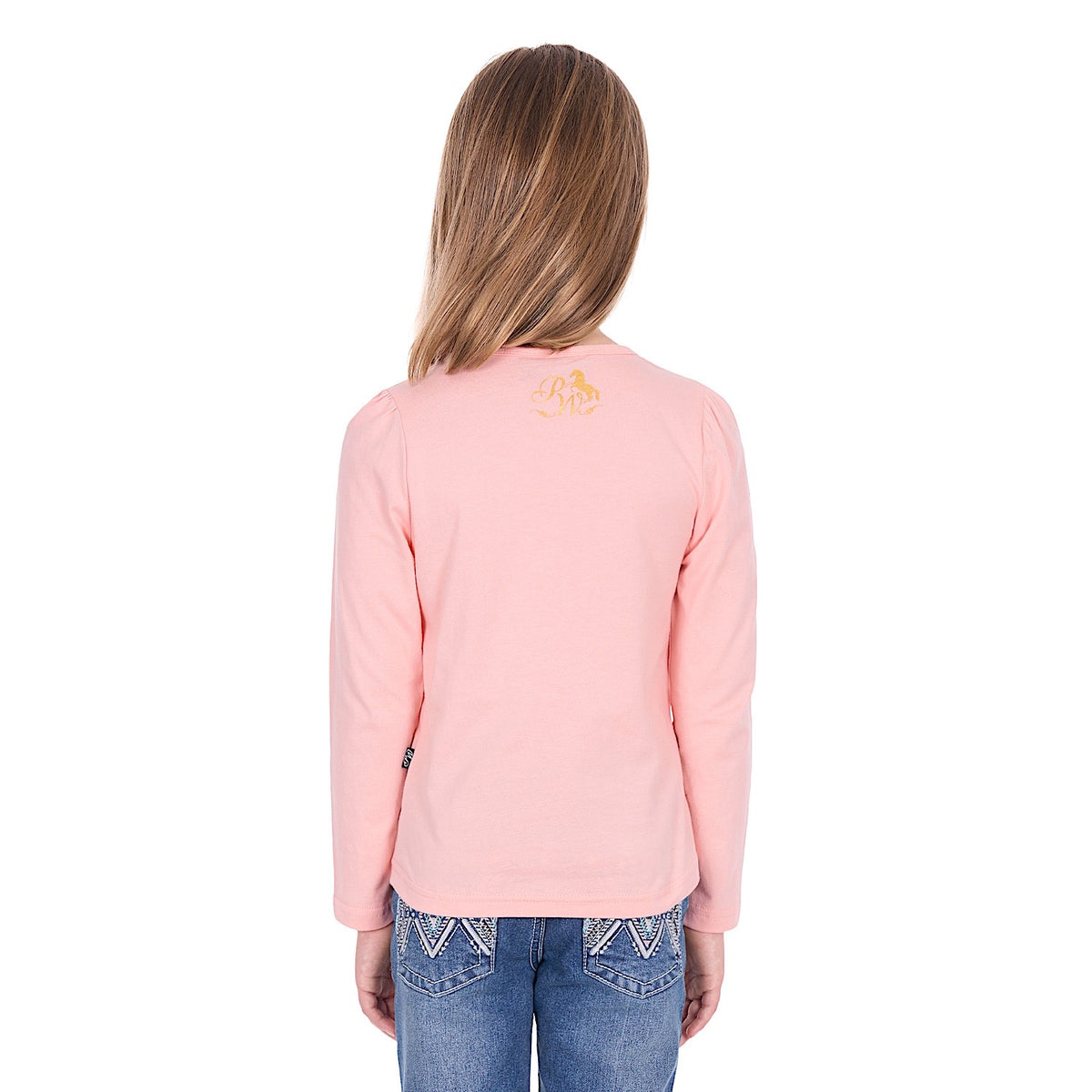 Pure Western Girl’s Danica Long Sleeve T-Shirt - Peach