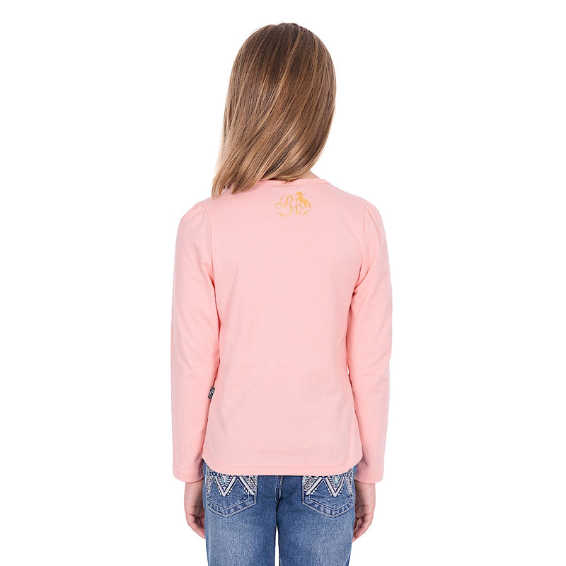 Pure Western Girl’s Danica Long Sleeve T-Shirt - Peach