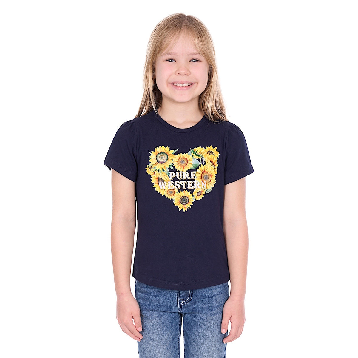 Pure Western Girl’s Marissa T-Shirt - Navy