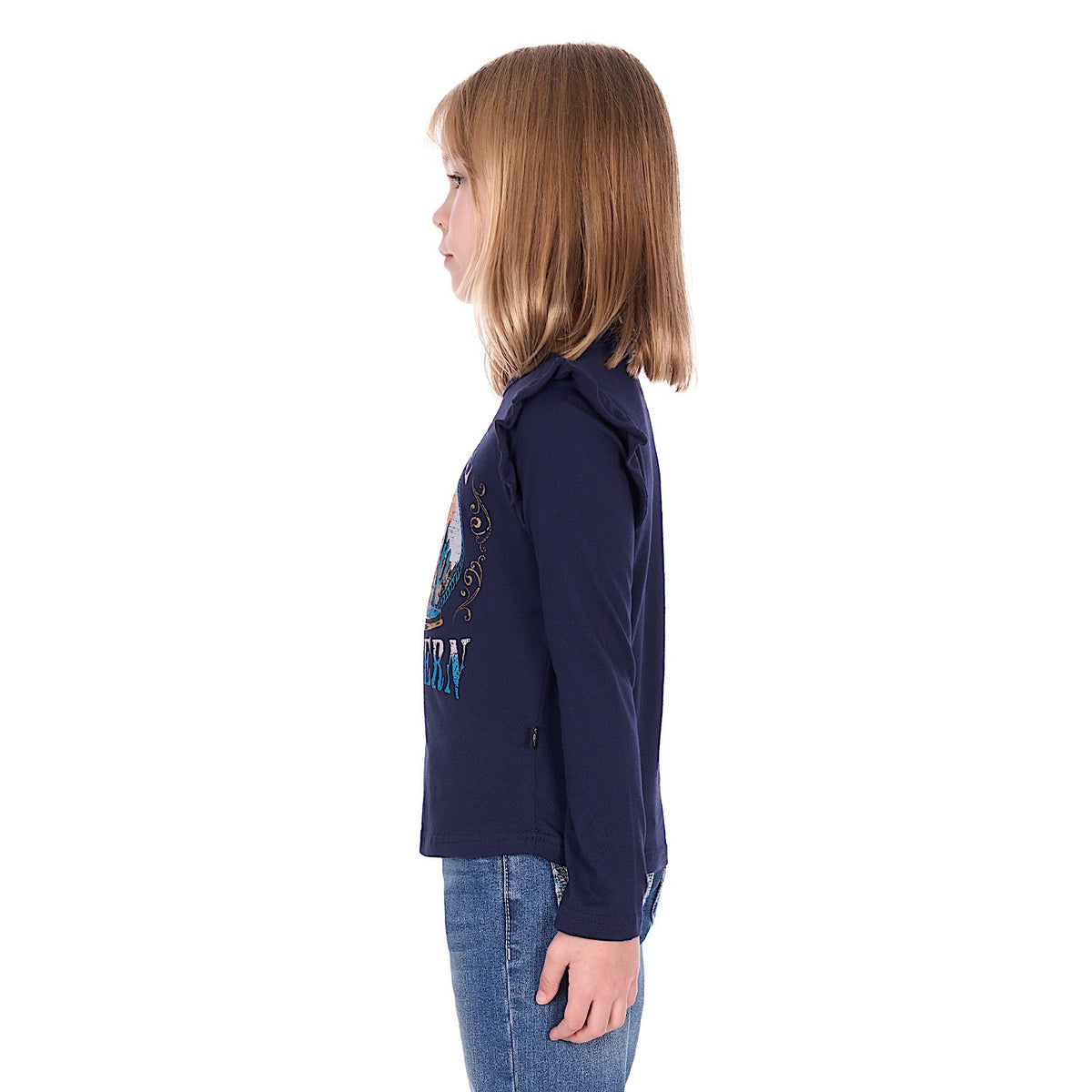Pure Western Girl’s Trinity Long Sleeve T-Shirt - Navy