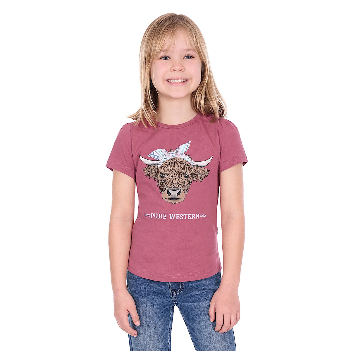 Pure Western Girl’s Estelle T-Shirt - Raspberry