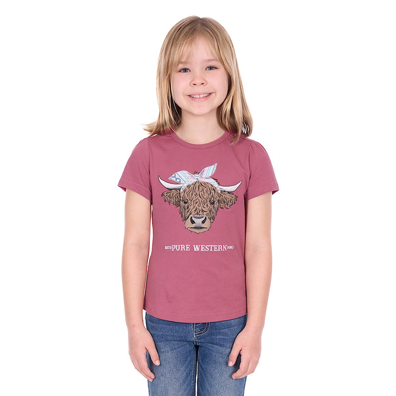 Pure Western Girl’s Estelle T-Shirt - Raspberry