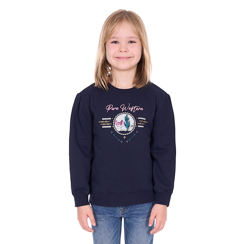 Pure Western Girl’s Sandy Crew - Navy