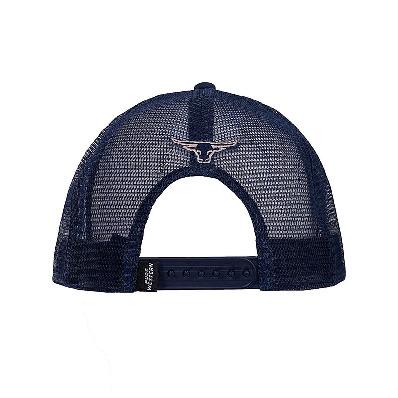 Pure Western Oscar HP Trucker Cap - Navy/Tan