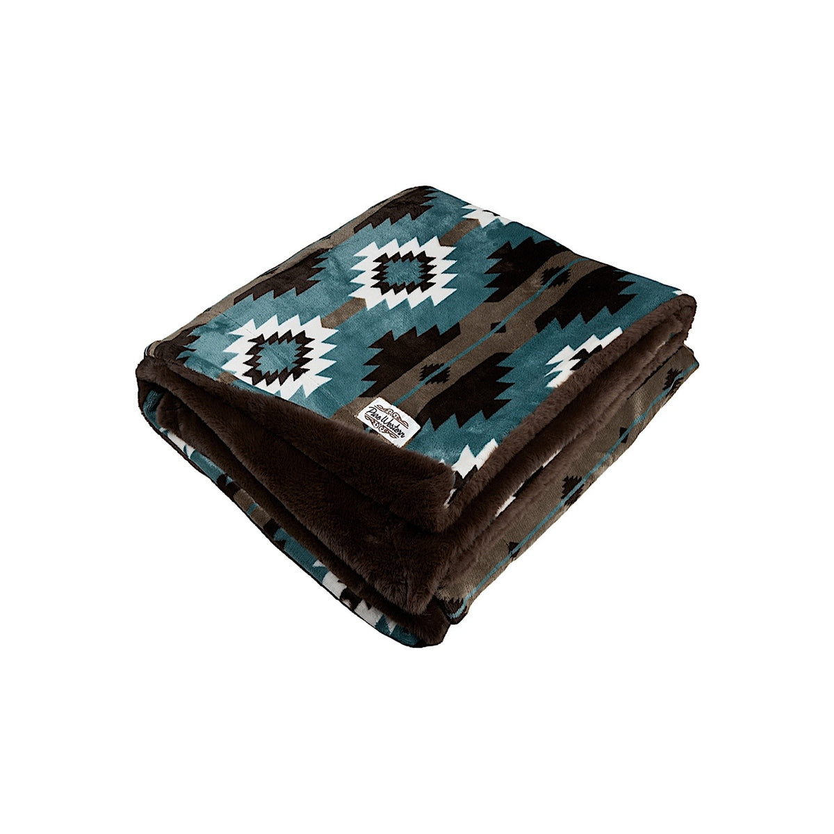 Pure Western Samara Blanket - Teal/Chocolate