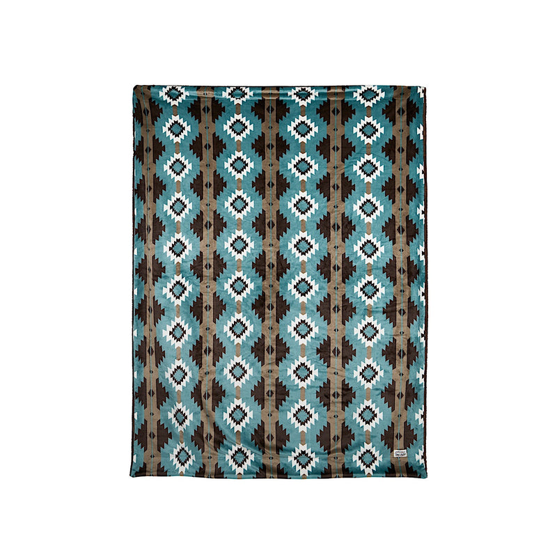 Pure Western Samara Blanket - Teal/Chocolate