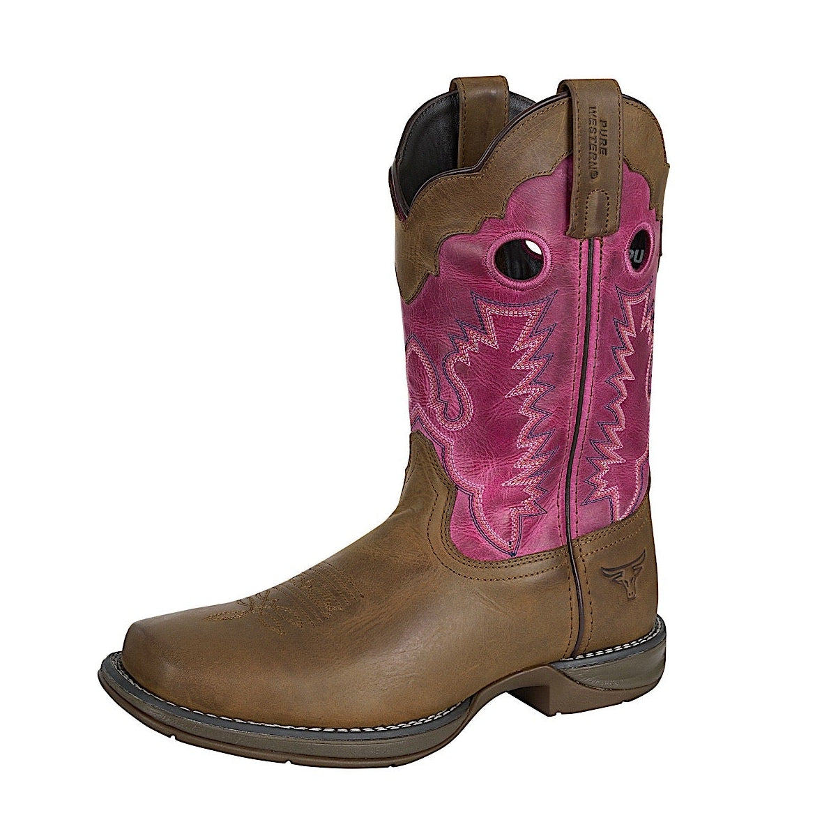 Pure Western Women’s Lane Boot - Walnut/Pink