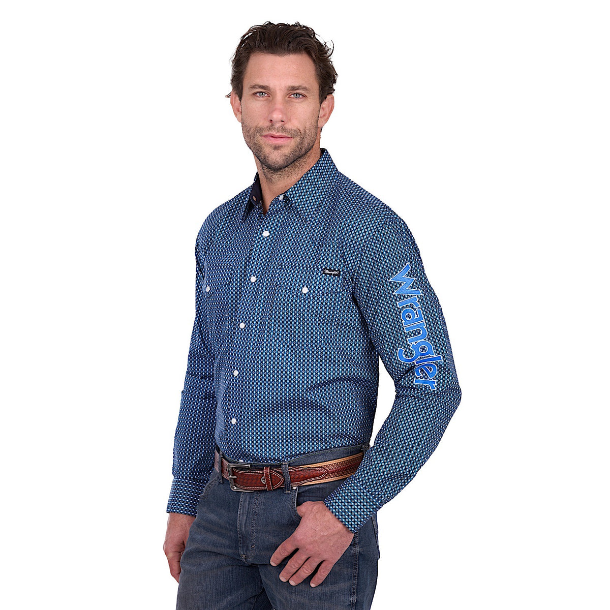 Wrangler Men’s Kylie Logo Shirt - Navy/Blue