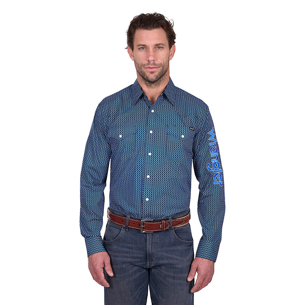 Wrangler Men’s Kylie Logo Shirt - Navy/Blue